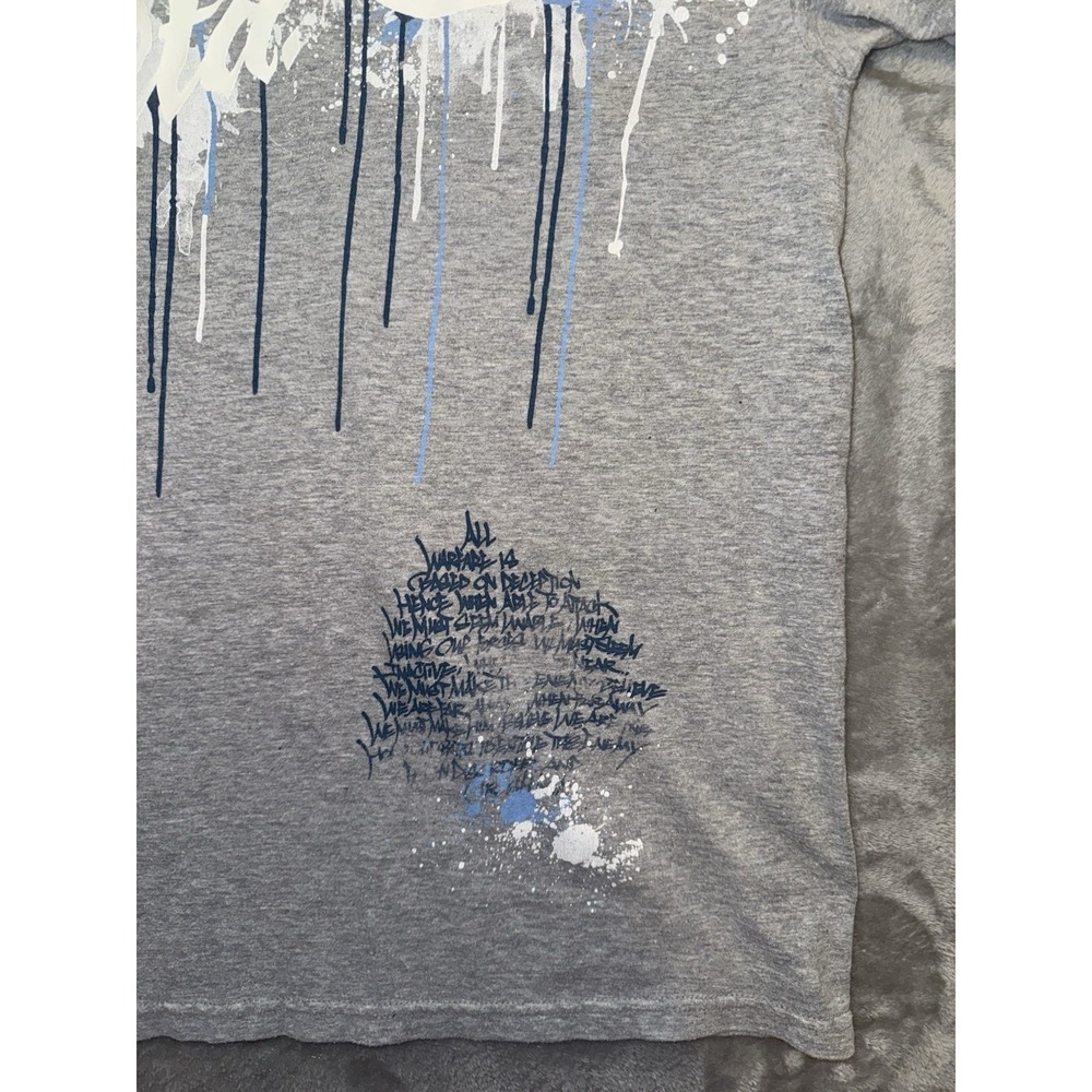Ecko Unltd Rhino T Shirt Drip Paint Streetwear Y2K Style Heather Gray Mens XL - Picture 7 of 16